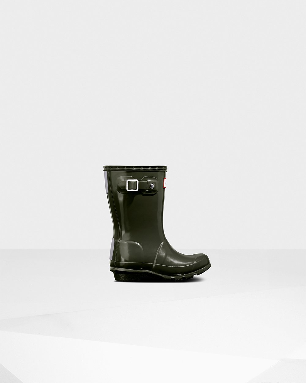 Kids Hunter Original Little Gloss | Rain Boots Dark Olive | NZ-8471-FTOA